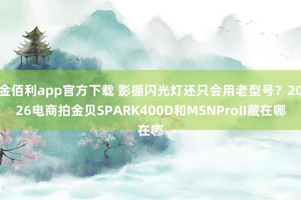金佰利app官方下载 影棚闪光灯还只会用老型号？2026电商拍金贝SPARK400D和MSNProII藏在哪