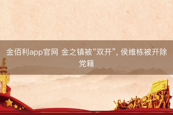 金佰利app官网 金之镇被“双开”， 侯维栋被开除党籍